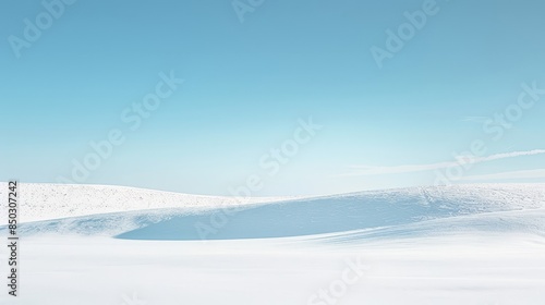 Stark lines and pure snow in minimalist winter landscape background