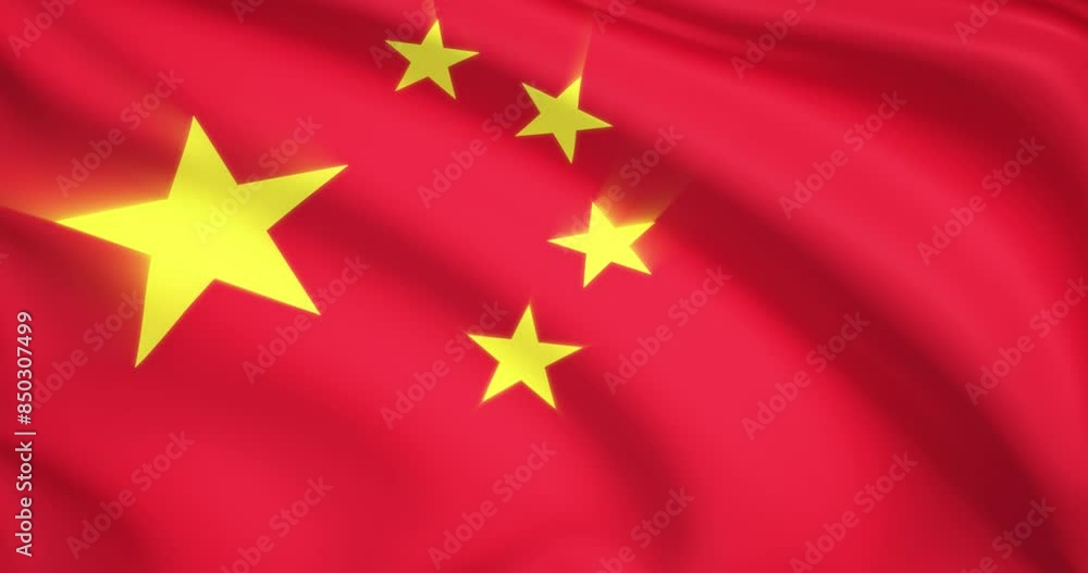 flag of China. China flag background. 4k 60FPS flag of China. China flag background. 4k 60FPS