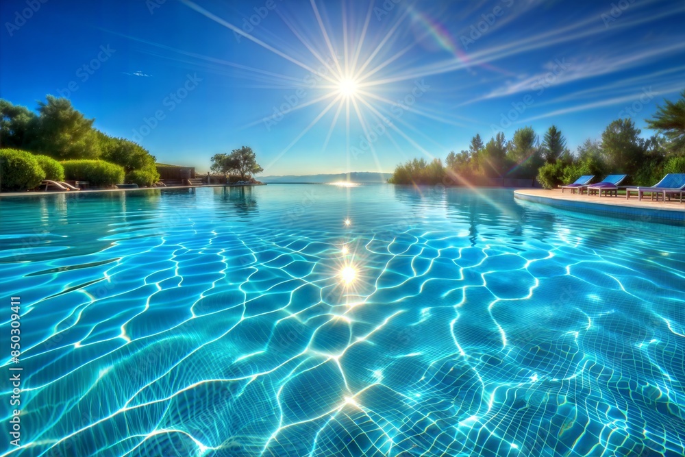 Fototapeta premium beautiful sea beach with sun reflections.summer holidays