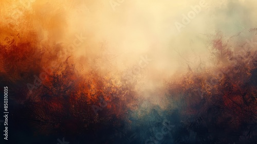 Wallpaper Mural Rich autumn leaves and mist create serene calmness background Torontodigital.ca