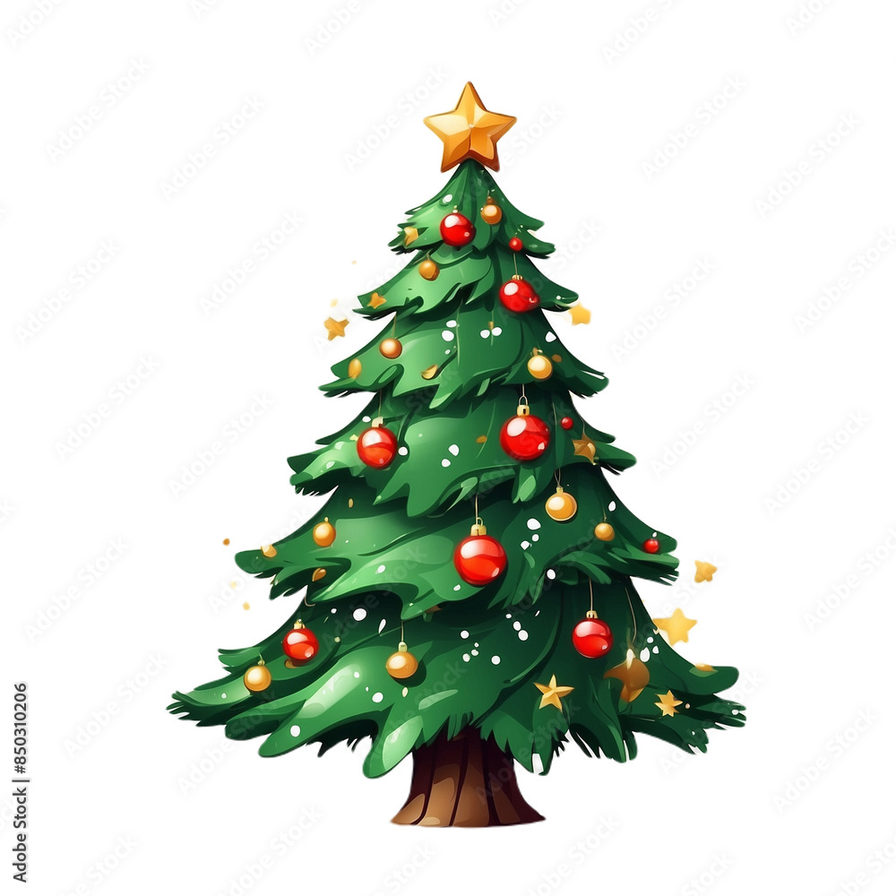 a christmas tree with a smiling face on it isolated on transparent background a christmas tree with a smiling face on it isolated on transparent background