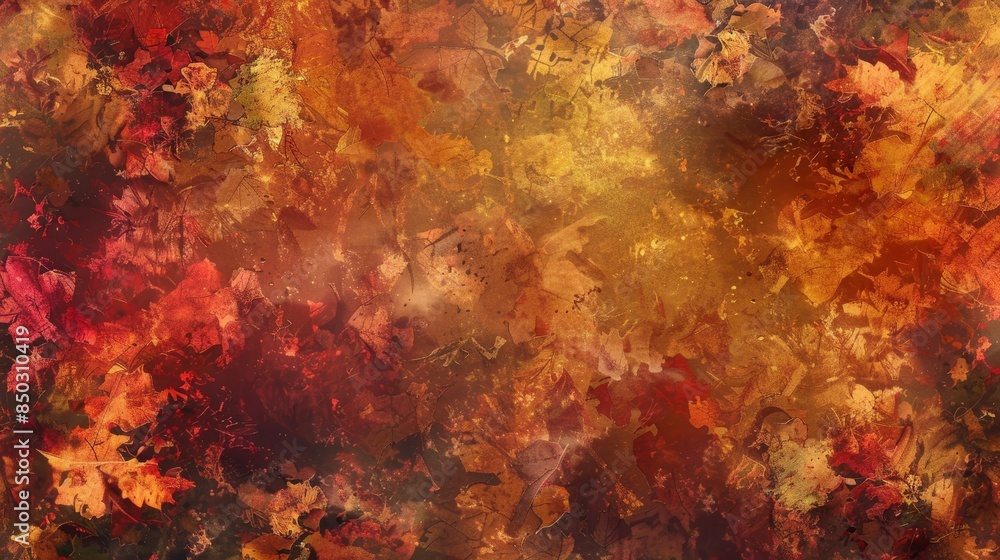 Digital canvas of autumn essence with warm red orange and gold tones background Digital canvas of autumn essence with warm red orange and gold tones background