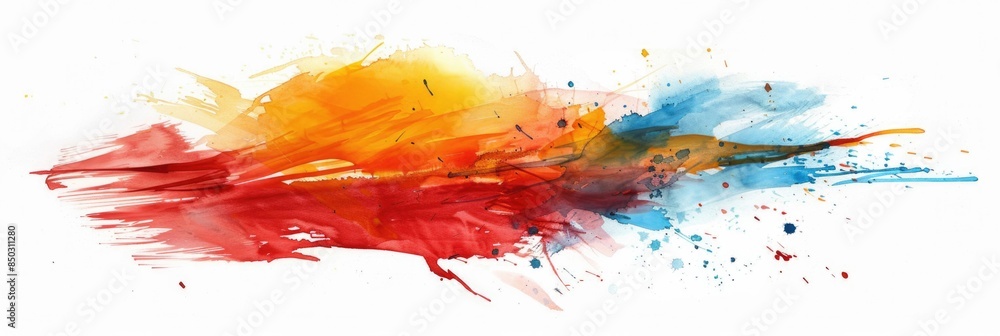 Paint Strokes in Watercolor. Abstract Background with Splatter Brush Effects Paint Strokes in Watercolor. Abstract Background with Splatter Brush Effects