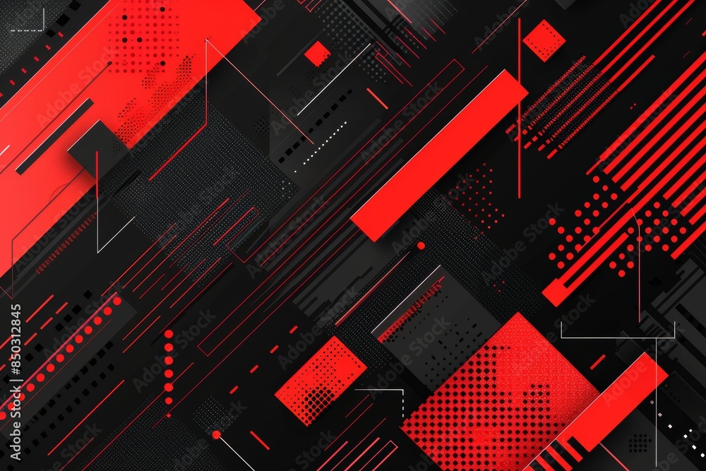 Contemporary vector background abstract geometric designs in black and red tones Contemporary vector background abstract geometric designs in black and red tones