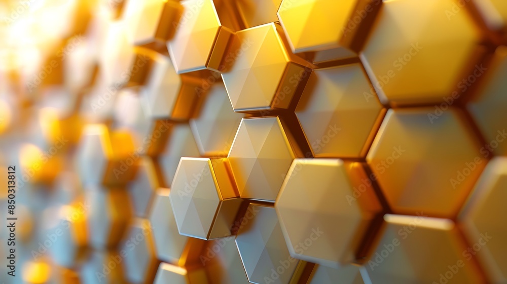 Honeycomb pattern with shades of yellows and browns, soft pastel hues, hd quality, digital rendering, smooth transitions, geometric precision, modern design, artistic composition, calming ambiance. Honeycomb pattern with shades of yellows and browns, soft pastel hues, hd quality, digital rendering, smooth transitions, geometric precision, modern design, artistic composition, calming ambiance.