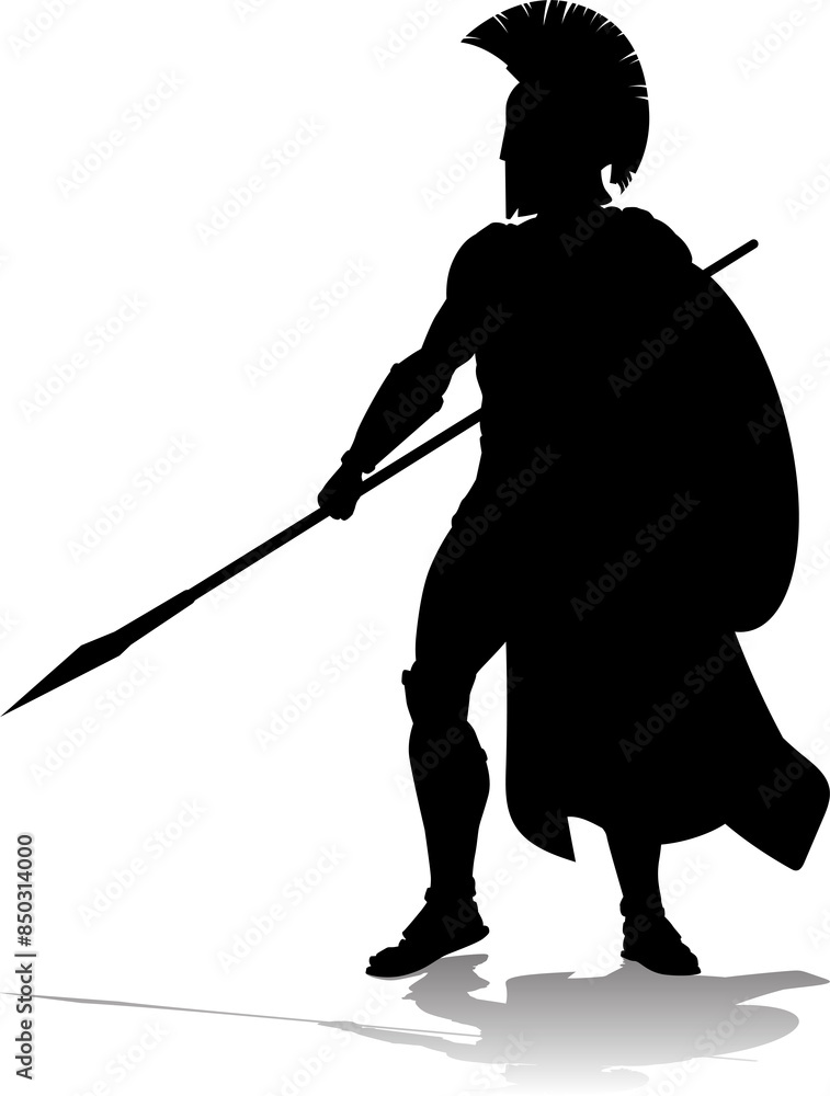 Spartan Silhouette Gladiator Trojan Greek Warrior