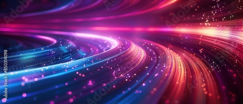 Futuristic glowing neon rings with vibrant colors and dynamic light streaks, creating a modern, high-tech abstract background photo