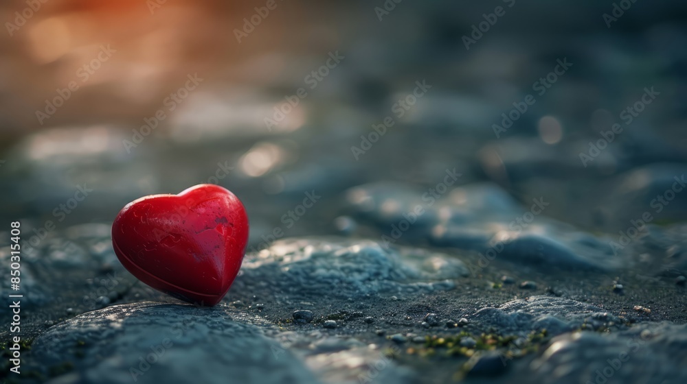 Red Heart on Top of a Rock Red Heart on Top of a Rock