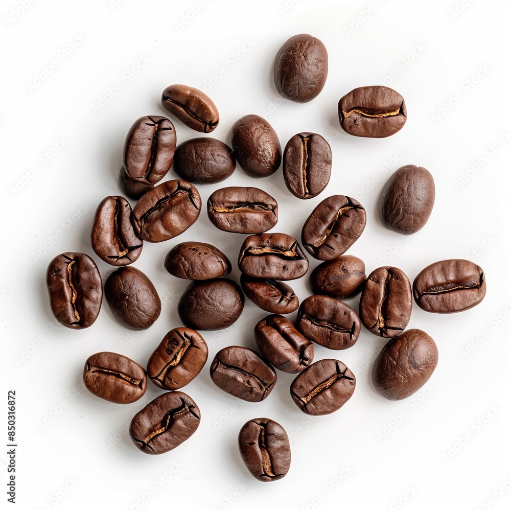 A Pile of Coffee Beans on a White Surface A Pile of Coffee Beans on a White Surface