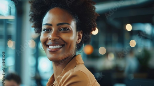 A Bright Smile: Empowering Moments of Joy in a Modern Workspace Environment photo