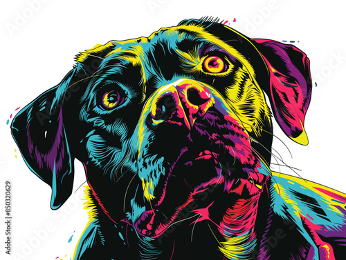Portrait of a Labrador Retriever Dog. Vector illustration.