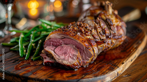 roasted lamb on a plate