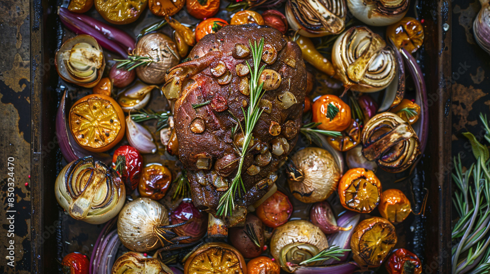 roasted lamb with vegetables roasted lamb with vegetables