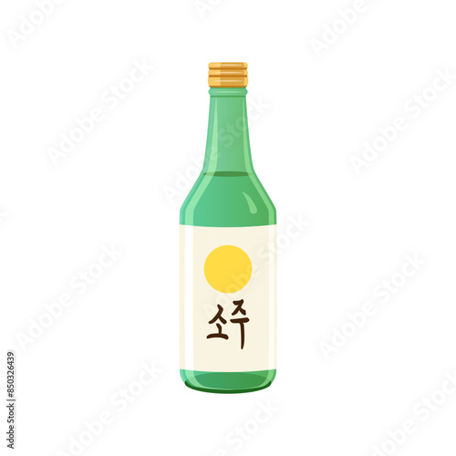 Soju, Korean vodka. Alcohol beverage. Translation : Soju