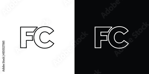 Letter F and C, FC logo design template. Minimal monogram initial based logotype.