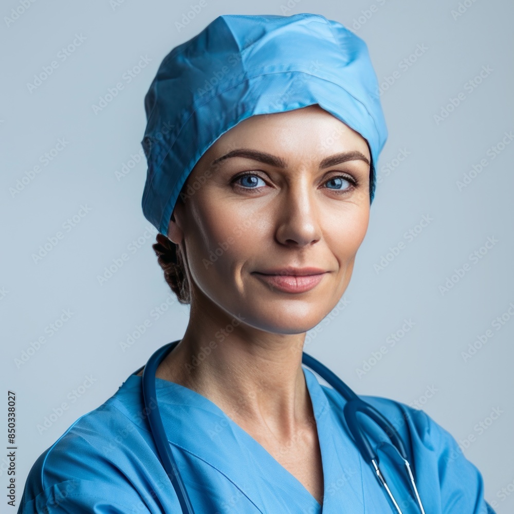 Smiling Woman in Scrubs Smiling Woman in Scrubs
