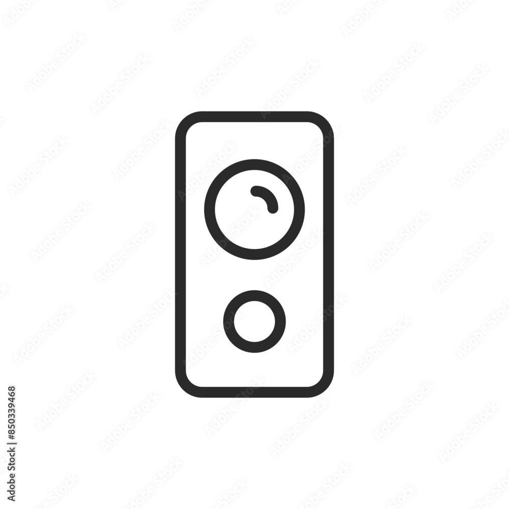 Doorbell with camera, linear style icon. Smart home security. Editable stroke width Doorbell with camera, linear style icon. Smart home security. Editable stroke width
