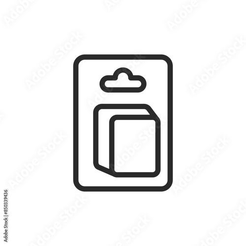 Plastic blister packaging, linear style icon. Editable stroke width