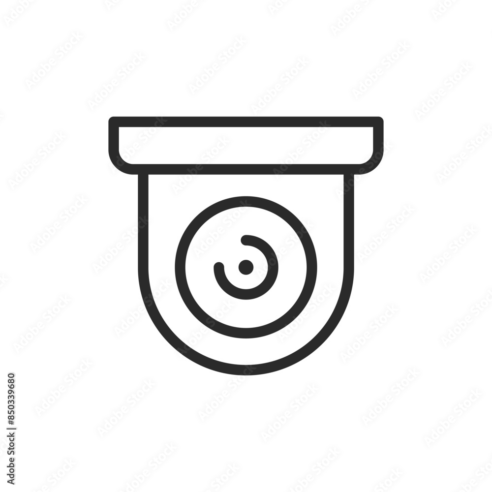 Surveillance camera, linear style icon. Represents security camera or CCTV. Editable stroke width. Surveillance camera, linear style icon. Represents security camera or CCTV. Editable stroke width.