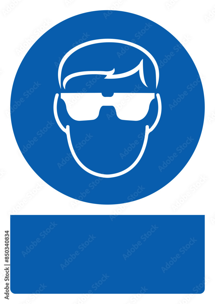 ISO mandatory safety signs eye protection required your custom message here portrait size a4/a3/a2/a1 ISO mandatory safety signs eye protection required your custom message here portrait size a4/a3/a2/a1
