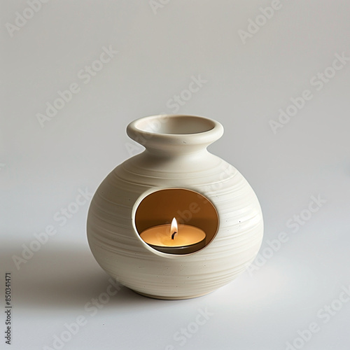 Modern style ceramic diffutholder with opening hole for candle. Generate AI