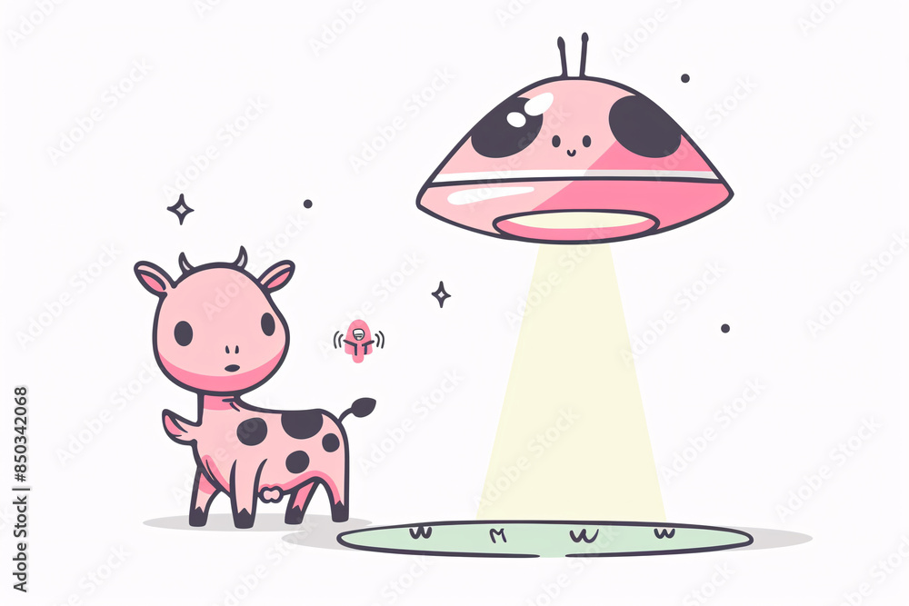 cartoon cow and alien spaceship cartoon cow and alien spaceship