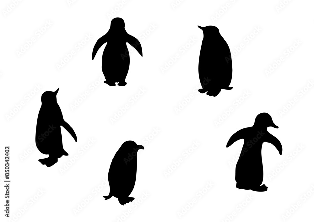 Obraz premium ペンギン シルエットセット
