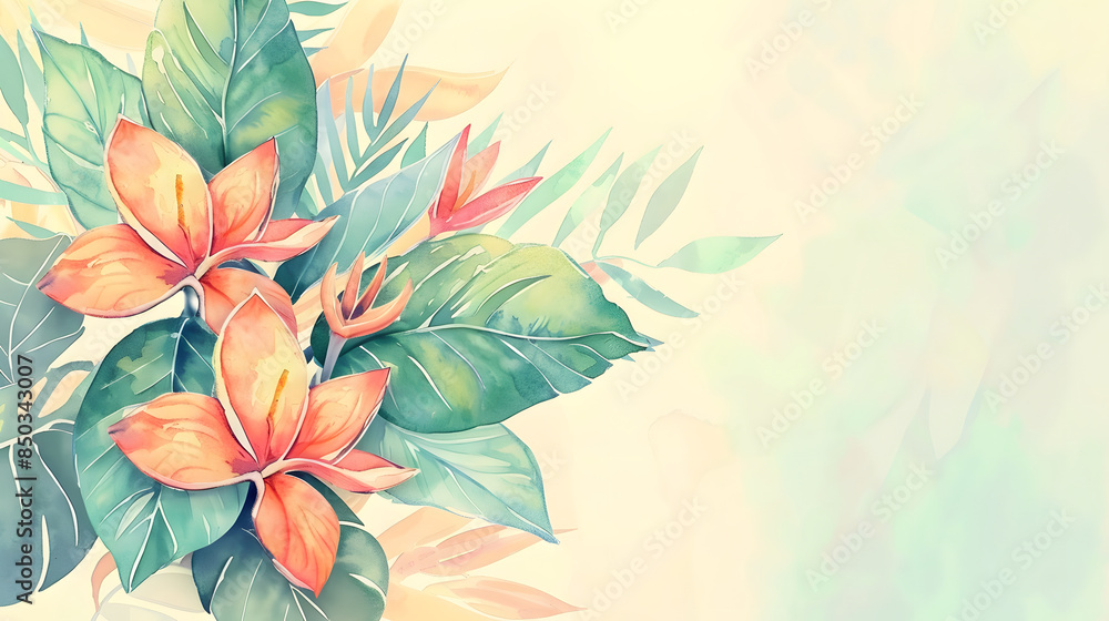 Fototapeta premium colorful tropical leaf background vector