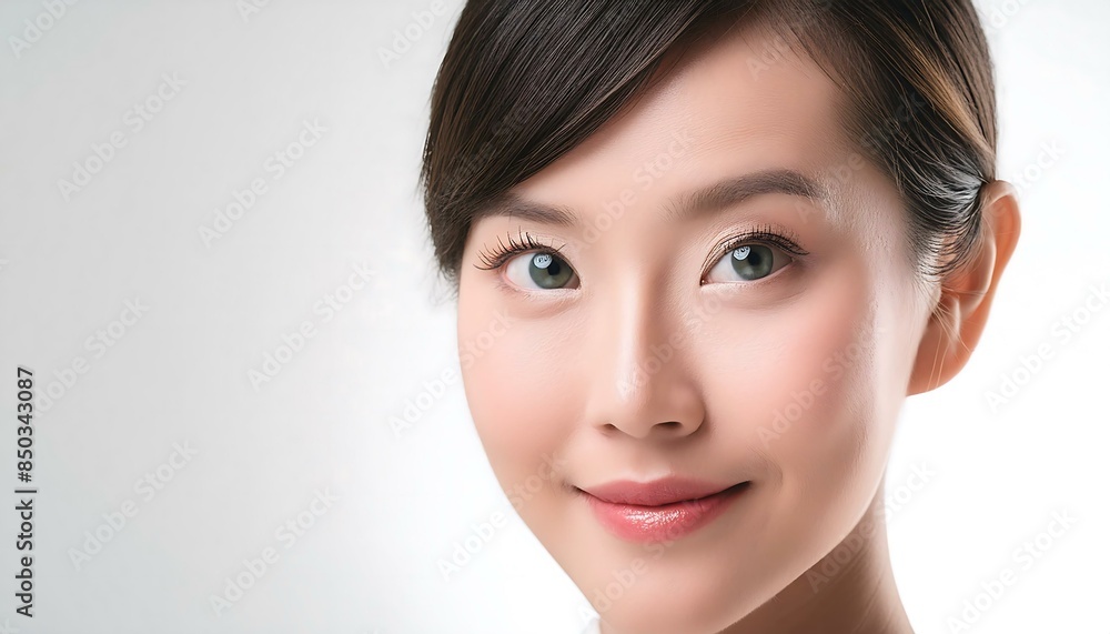 beauty portrait of asian woman with eye and clean skin beauty portrait of asian woman with eye and clean skin
