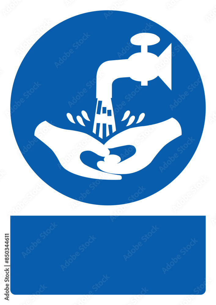ISO mandatory safety signs wash your hand your custom message here portrait size a4/a3/a2/a1 ISO mandatory safety signs wash your hand your custom message here portrait size a4/a3/a2/a1