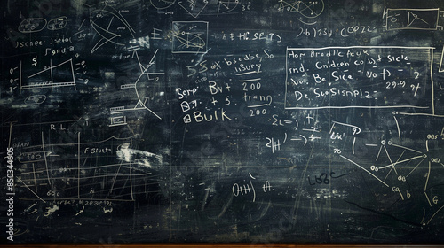 math formulas on chalkboard