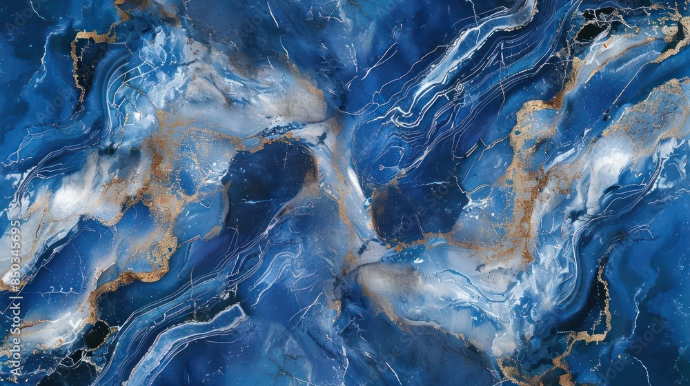 Abstract blue marble texture with fluid patterns and gold accents, suitable for backgrounds or decorative designs Abstract blue marble texture with fluid patterns and gold accents, suitable for backgrounds or decorative designs