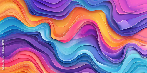 Abstract Wavy Background in Subtle Pastel and Vivid Colors