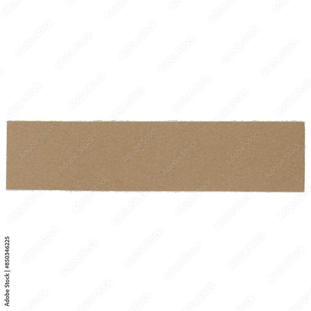 Long, brown cardboard strip with a transparent, white background, suitable png for packaging concepts Long, brown cardboard strip with a transparent, white background, suitable png for packaging concepts