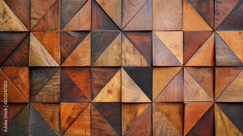 Wallpaper Mural Geometric wooden wall pattern, simple modern design, brown hues, raw finish Torontodigital.ca