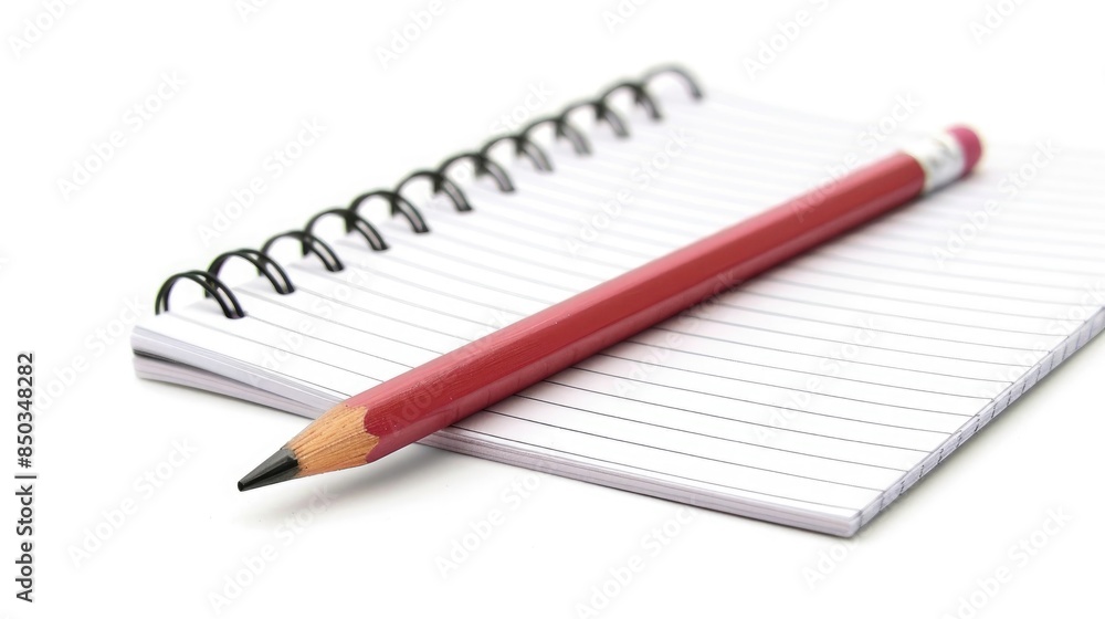 Pencil and notebook paper on a white background Pencil and notebook paper on a white background