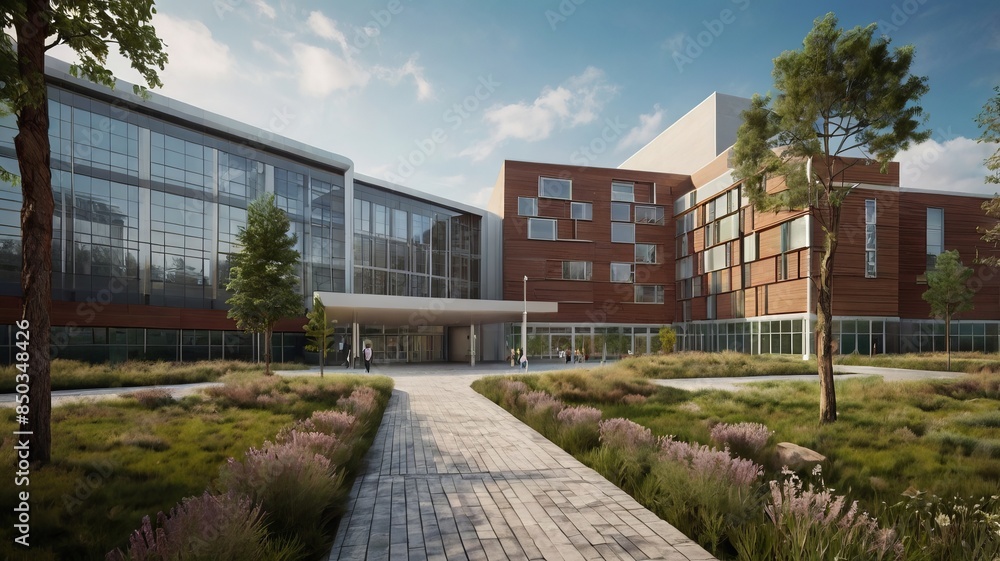 Modern Biophilic Design Hospital Exterior Modern Biophilic Design Hospital Exterior