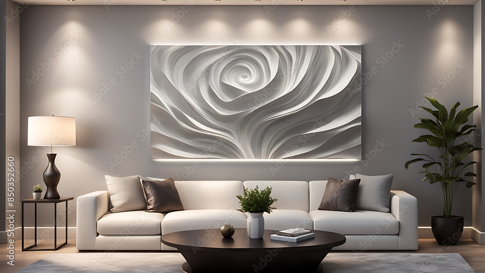 3D Wall Art Rendering Interior Illustration and Design Mockup for Modern Spaces. Contemporary digital visualization for home decor, stylish interior, and aesthetic display 3D Wall Art Rendering Interior Illustration and Design Mockup for Modern Spaces. Contemporary digital visualization for home decor, stylish interior, and aesthetic display