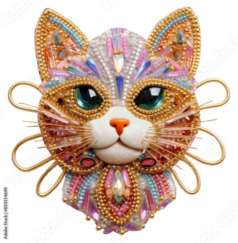 PNG Cat brooch jewelry bead.