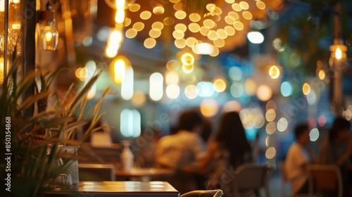 The hazy backdrop of the restaurant adds a sense of excitement to the defocused image. © Justlight