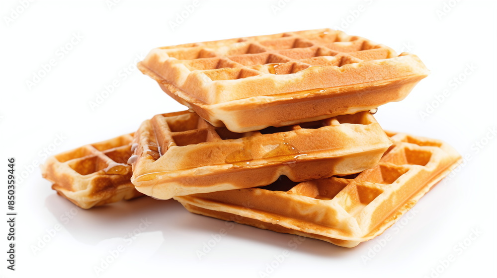 waffles on a white background