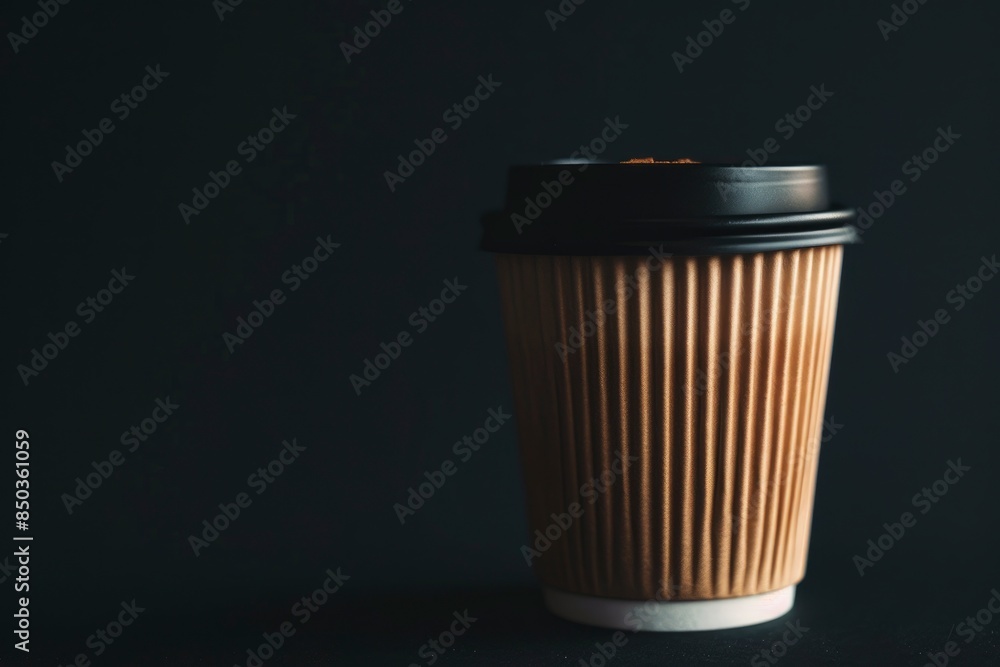 Coffee cup in a black background - generative ai Coffee cup in a black background - generative ai