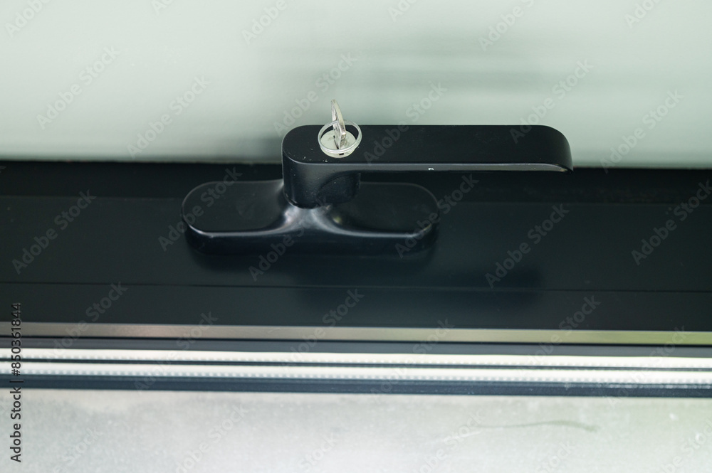 Window handle with secure lock with key Window handle with secure lock with key