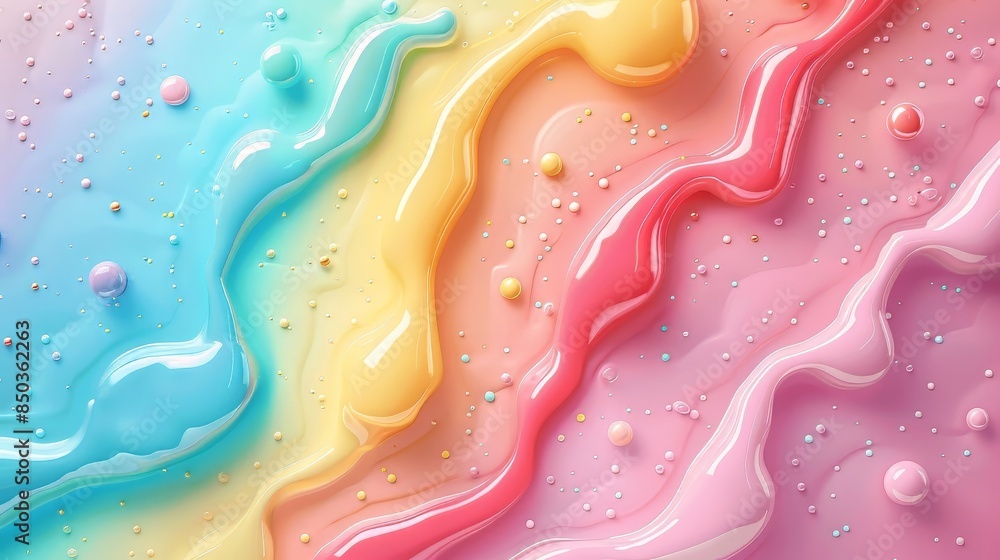 Colorful Liquid Swirls With Bubbles Colorful Liquid Swirls With Bubbles