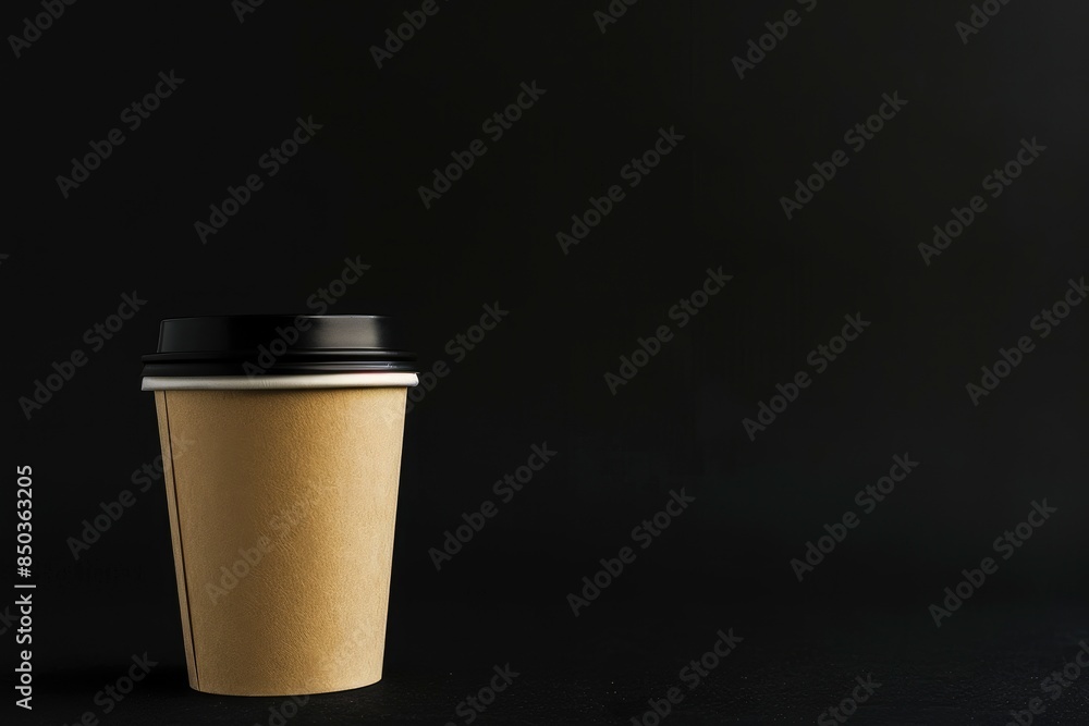 Coffee cup in a black background - generative ai Coffee cup in a black background - generative ai