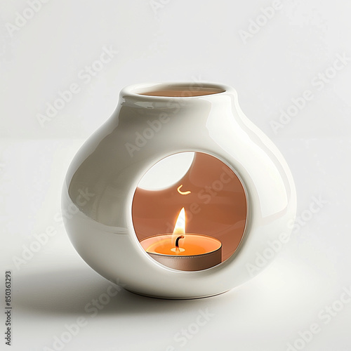 Modern style ceramic diffutholder with opening hole for candle. Generate AI
