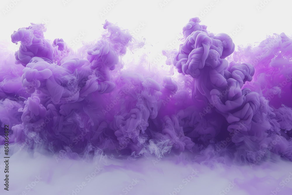 Naklejka premium Realistic purple smoke element on a white background.