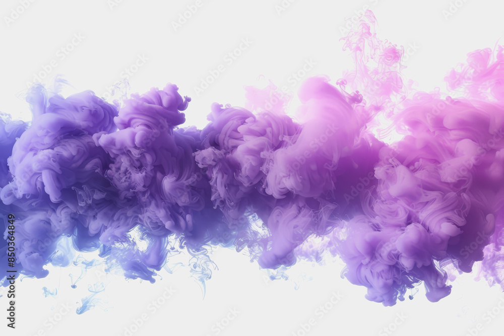Naklejka premium Realistic purple smoke element on a white background.