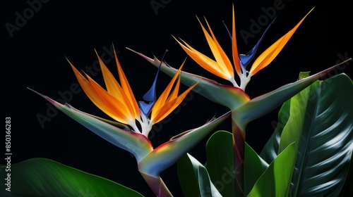 Bird of Paradise Plant (Strelitzia reginae) with its exotic, bird-like flowers, bringing a touch of the tropics indoors.
