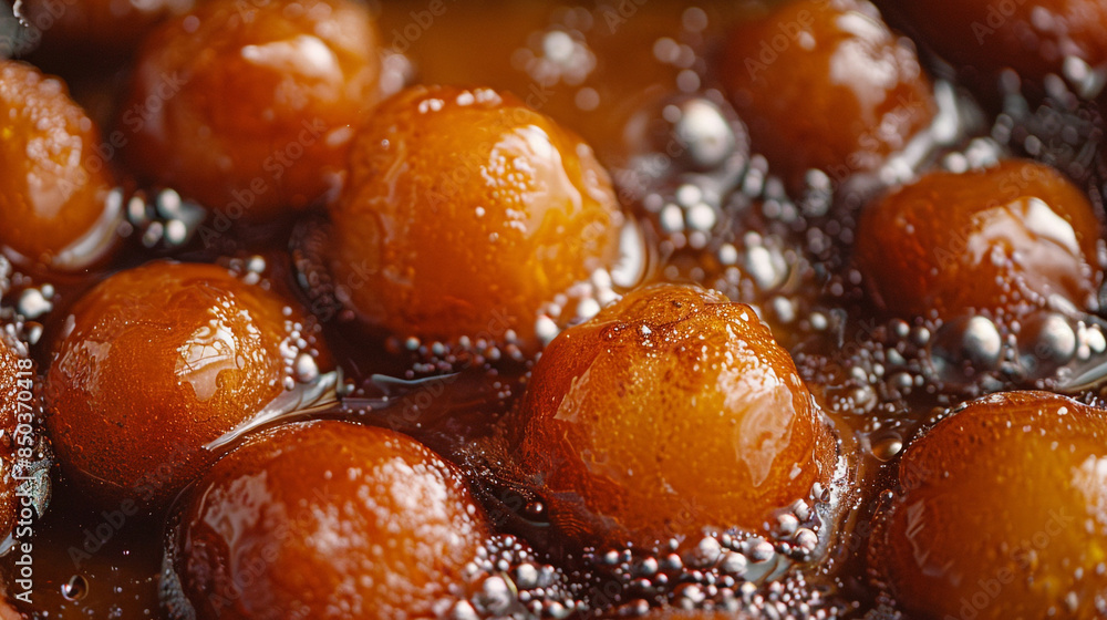 close up of soaked sweets in sugar syrup close up of soaked sweets in sugar syrup